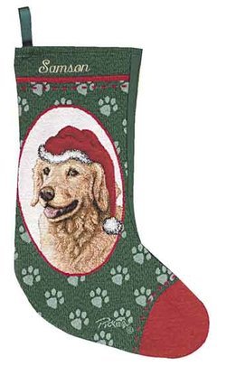 Personalized Dog Christmas Stocking - Golden Retriever