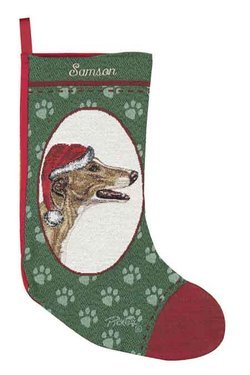 Personalized Dog Christmas Stocking - Greyhound