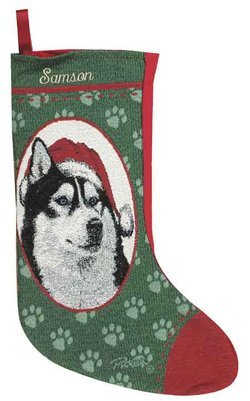Personalized Dog Christmas Stocking - Husky