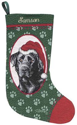 Personalized Dog Christmas Stocking - Lab (Black)