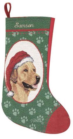 Personalized Dog Christmas Stocking - Lab (Yellow)