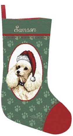 Personalized Dog Christmas Stocking - Poodle