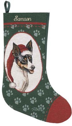 Personalized Dog Christmas Stocking - Rat Terrier