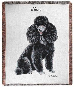 Personalized Dog Throw - Black Poodle