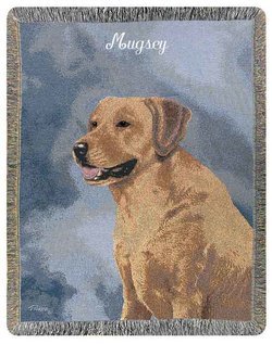 Personalized Dog Throw - Lab (Yellow)