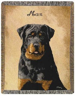 Personalized Dog Throw - Rottweiler