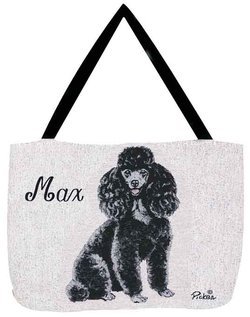 Personalized Dog Tote - Black Poodle