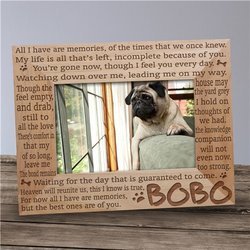Personalized Engraved Memories Pet Memorial Wood Picture Frame