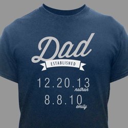 Personalized Established Dad T-Shirt