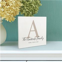 Personalized Family Name 6x6 Table Top Sign