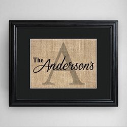 Personalized Family Name & Initial Framed Print