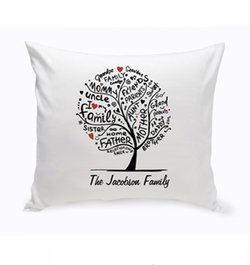 Personalized Family Roots Throw Pillow