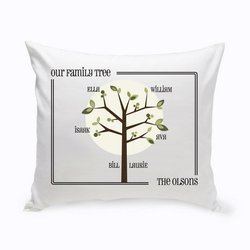 Personalized Family Tree Throw Pillow