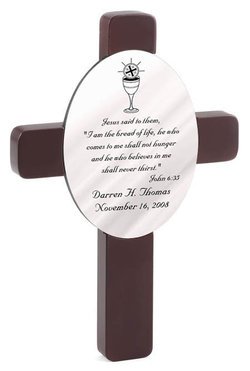 Personalized First Communion Cross - John 6:35