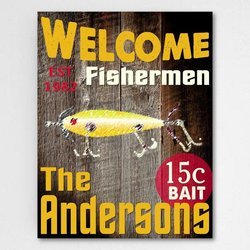 Personalized Fishermen Canvas Sign -18"x24"