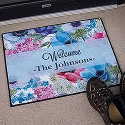 Personalized Floral Doormat