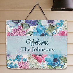 Personalized Floral Garden Slate