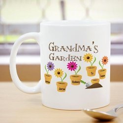 Personalized Flower Coffee Mug for Grandma