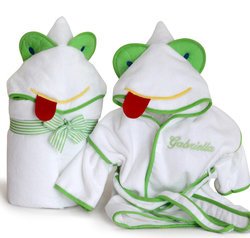 Personalized Friendly Frog Ultimate Terry Baby Bath Gift Set