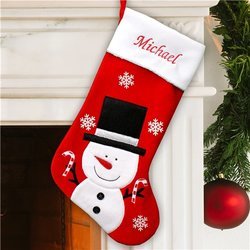 Personalized Frosty Velvet Christmas Stocking