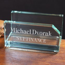 Personalized Glass Business Card Holder