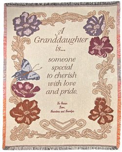 Personalized Granddaughter Throw - Floral