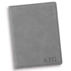Personalized Gray Passport Holder