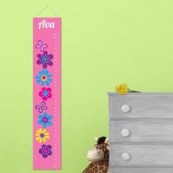 Personalized Growth Chart - Frilly Floral