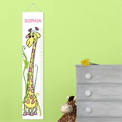 Personalized Growth Chart - Girly Growing Giraffe