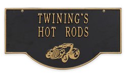 Personalized Hanging Hot Rod Plaque - 2 Side