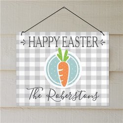 Personalized Happy Easter Carrot Wall Sign