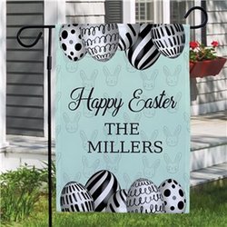 Personalized Happy Easter Eggs Garden Flag