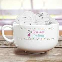 Personalized Ice Cream Bowl for Girls