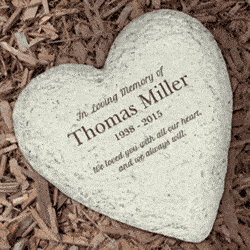 Personalized In Loving Memory Heart Garden Stone
