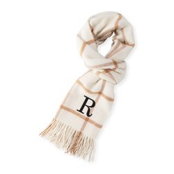 Personalized Initial Camel & Tan Blanket Scarf