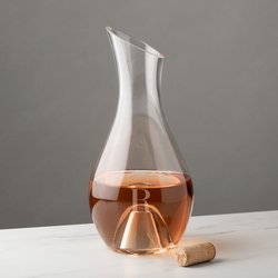 Personalized Initial Contemporary Wine Carafe