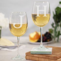 Personalized Initial Stemmed Wine Glass