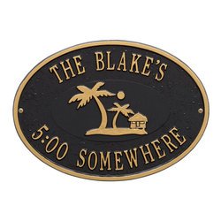 Personalized Island Time Palm Plaque