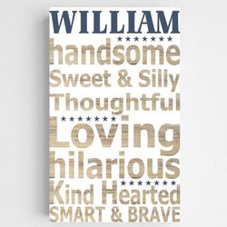 Personalized Kids Definition Canvas Sign - Boy