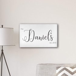 Personalized Last Name Modern Farmhouse 14" x 24" Canvas