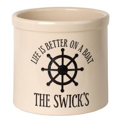 Personalized Life Is Better On A Boat 2 Gallon Stoneware Crock