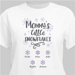 Personalized Little Snowflakes White T-Shirt