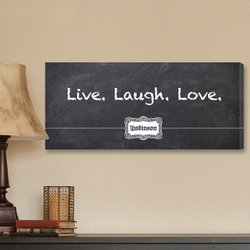 Personalized Live, Laugh, Love Wall Art - Chalk