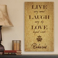 Personalized Live, Laugh, Love Wall Art - Fleur