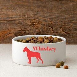 Personalized Man's Best Friend Silhouette Small Dog Bowl