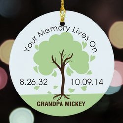 Personalized Memory Lives On Memorial Ornament