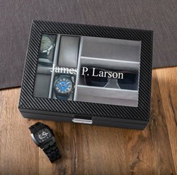Personalized Men's Watch and Sunglasses Case