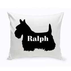 Personalized Modern Dog Silhouette Throw Pillow