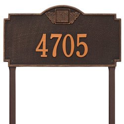 Personalized Monogram Large Lawn Address Plaque - 1 Line