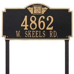 Personalized Monogram Large Lawn Address Plaque - 2 Line